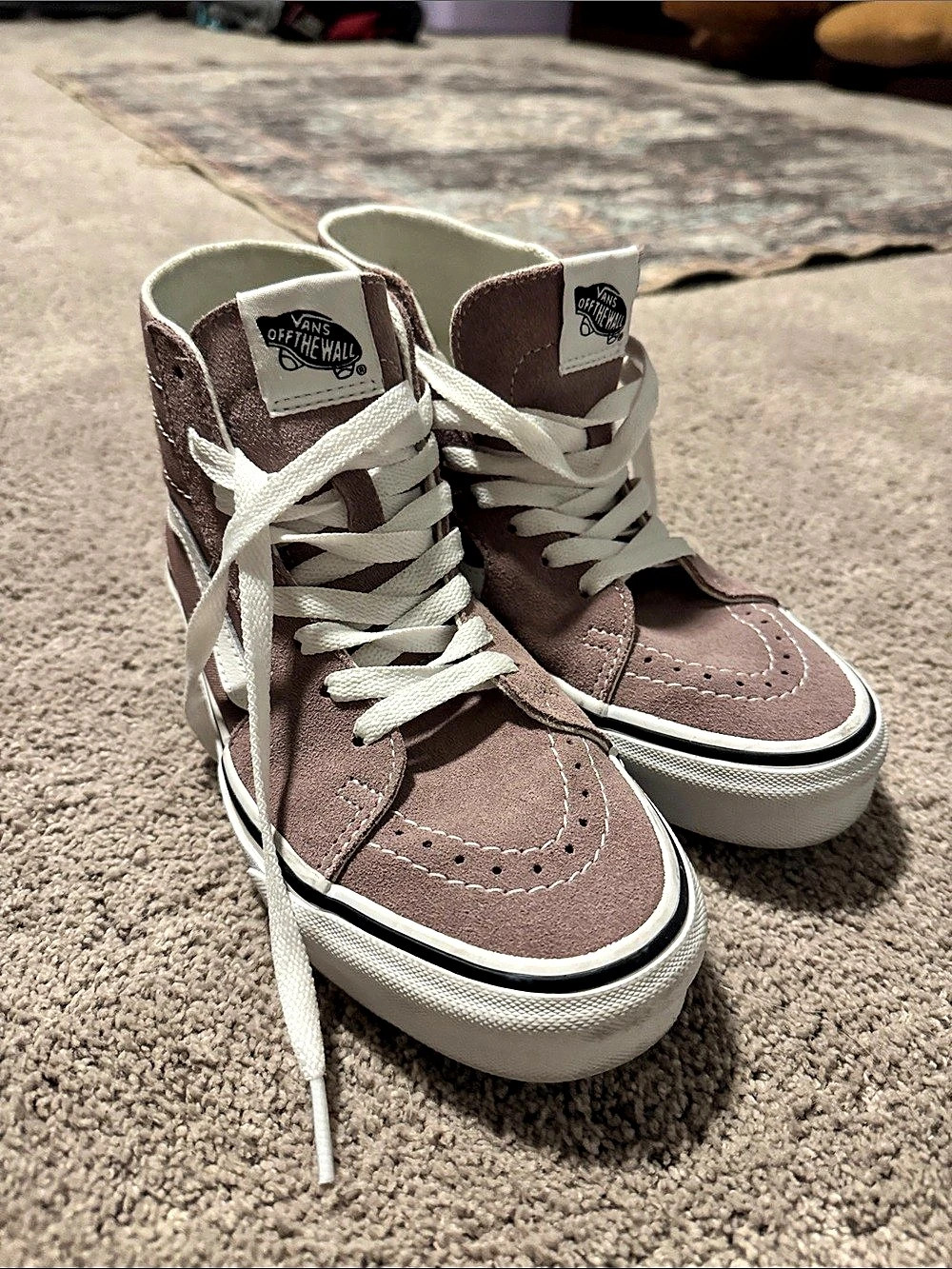Vans Sk8-Hi High Top Sneakers mauve/purple & White US 5.5 men’s or 7 womens